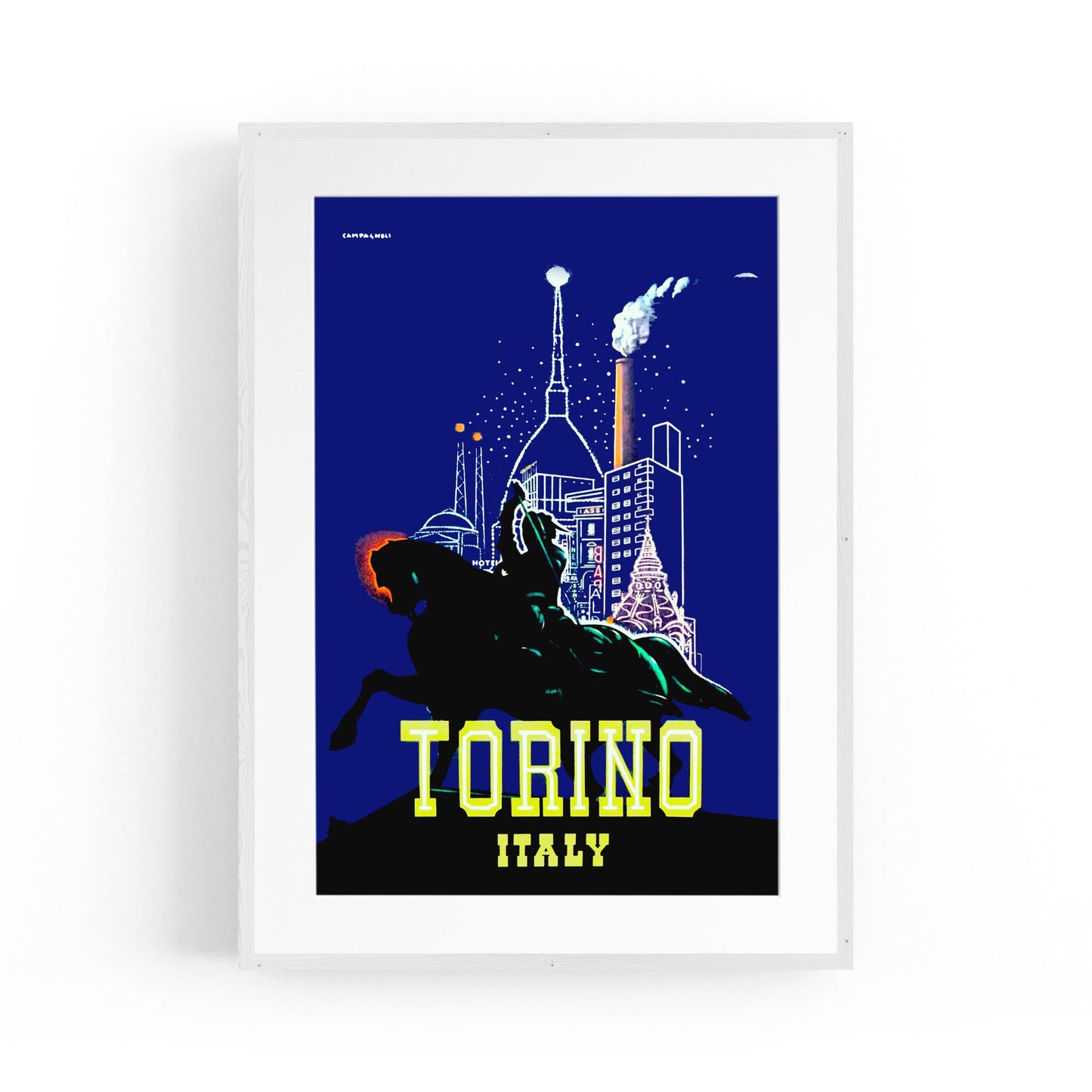 Torino, Italy by Adalberto Campagnoli | Framed Vintage Travel Poster