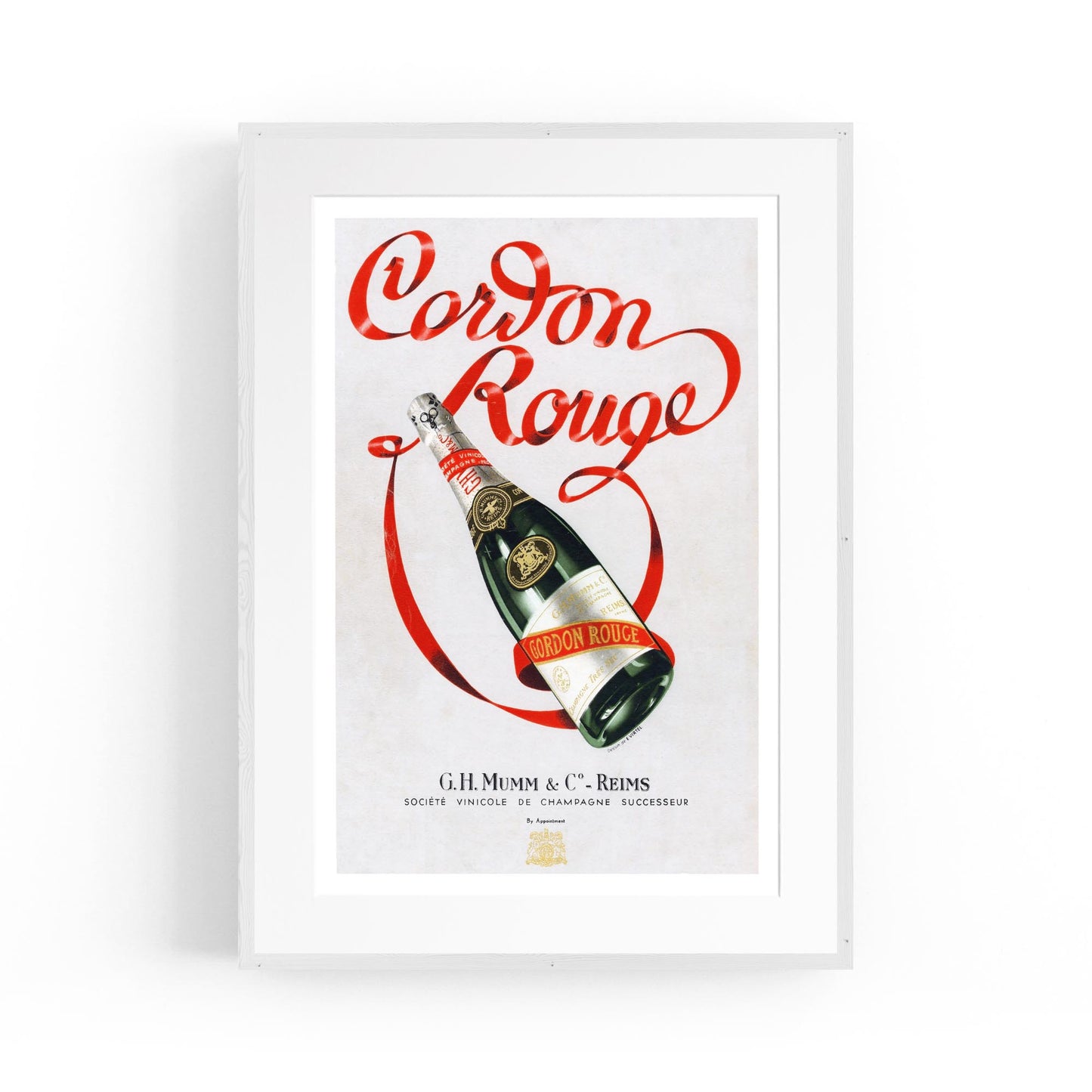 Cordon Rouge Champagne by Edmond Virtel | Framed Vintage Poster