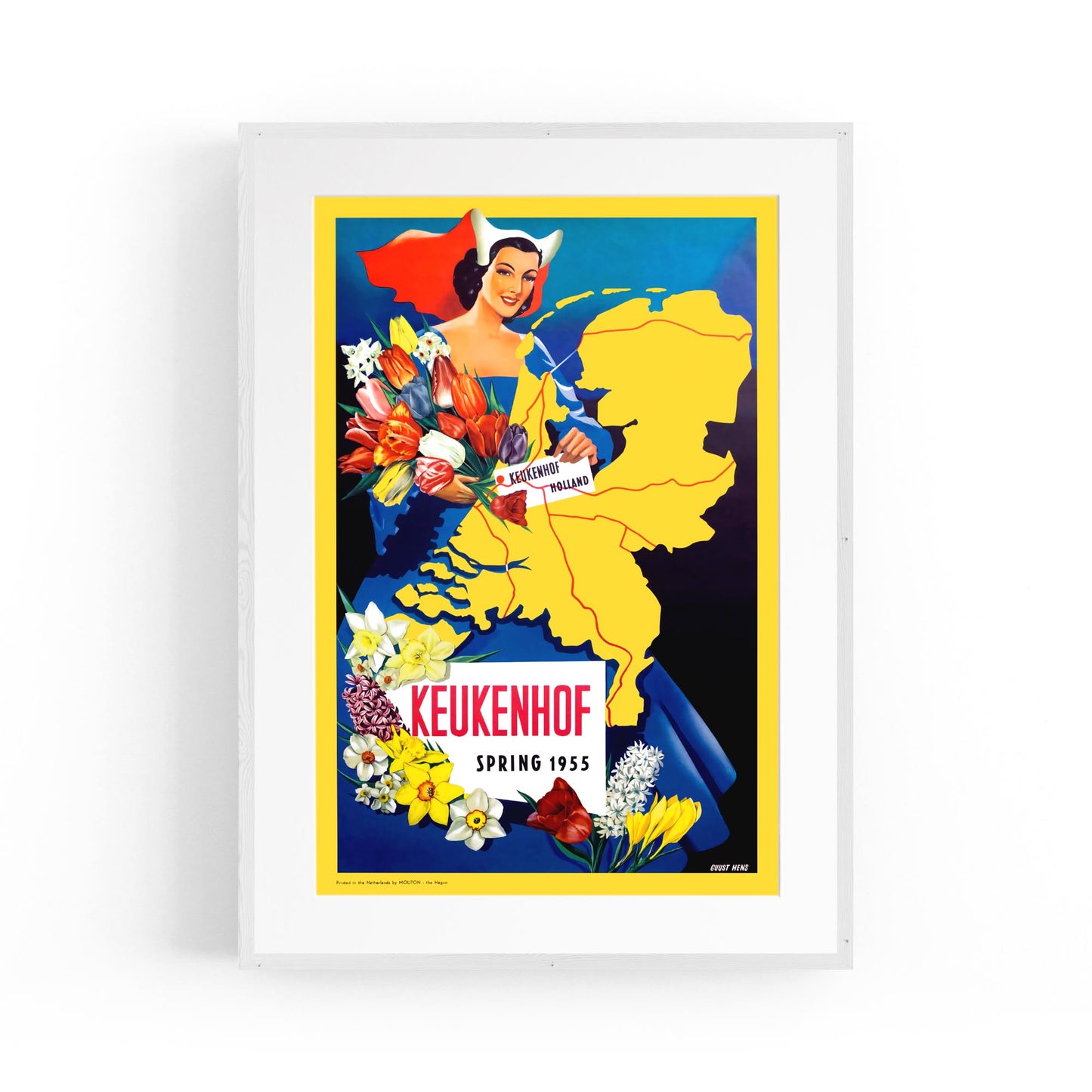 Keukenhof, Netherlands "Spring Tulips" | Framed Vintage Travel Poster