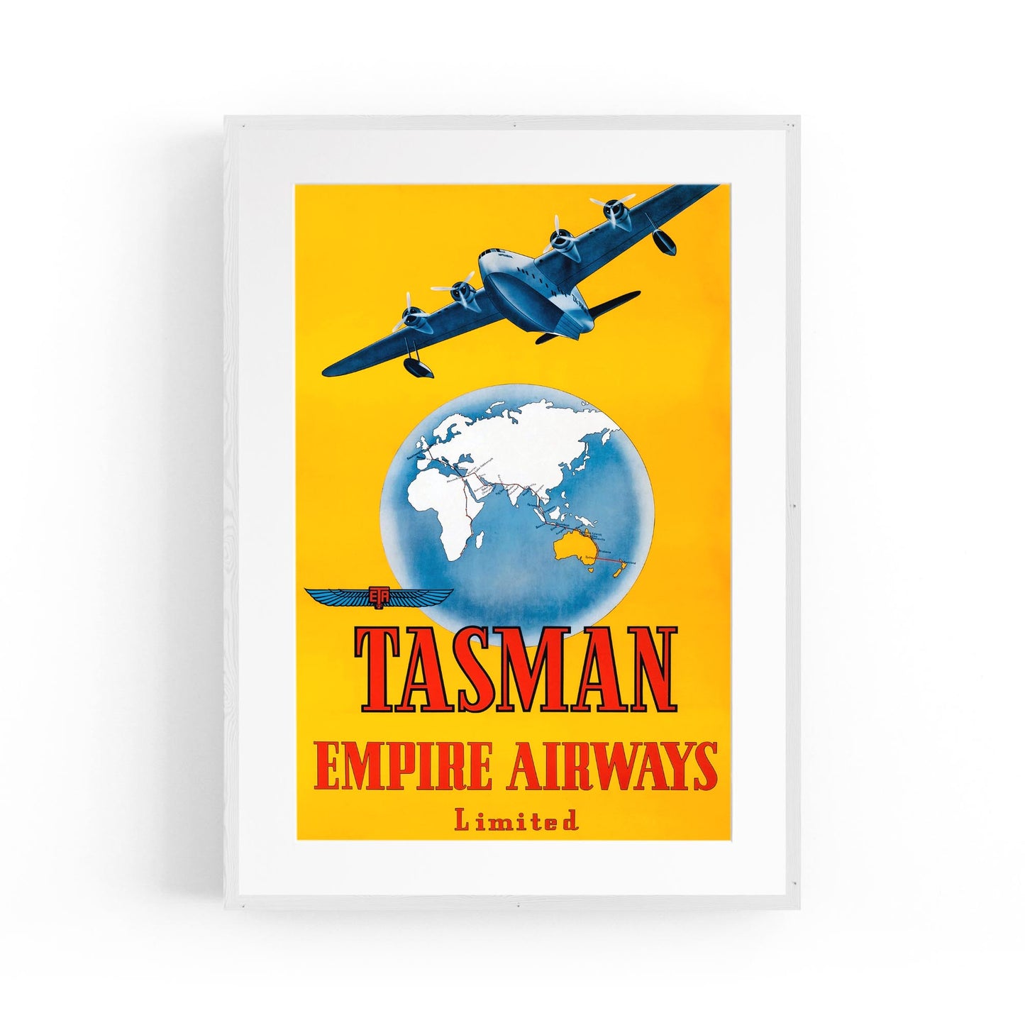 Australia & New Zealand by Tasman Empire Airways | Framed Vintage Travel Poster