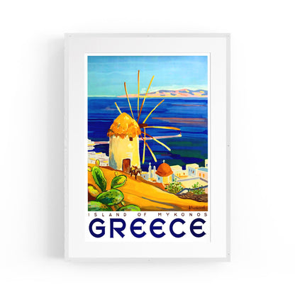 Island of Mykonos, Greece | Framed Vintage Travel Poster