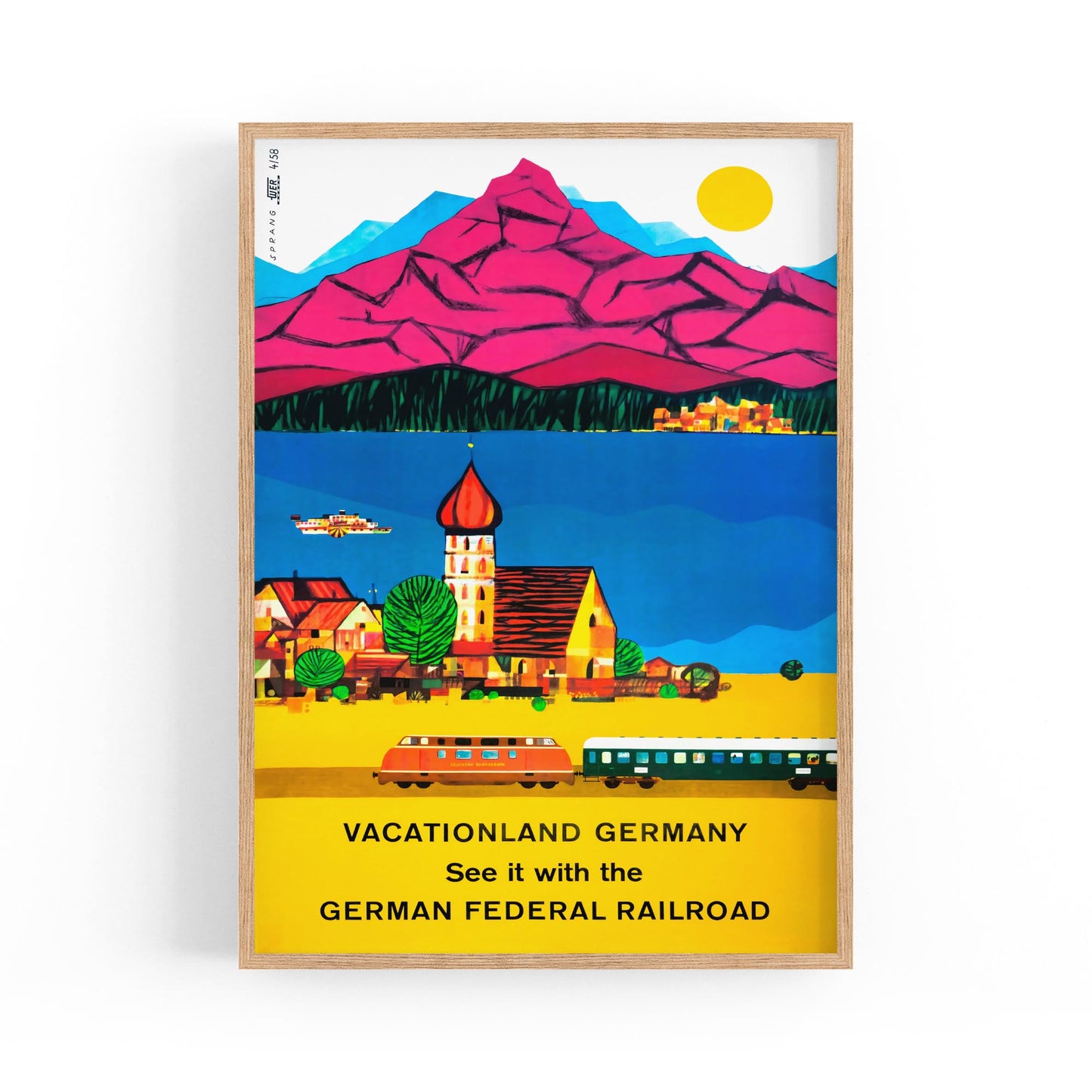 German "Vacationland" - German Federal Railroad | Framed Vintage Travel Poster