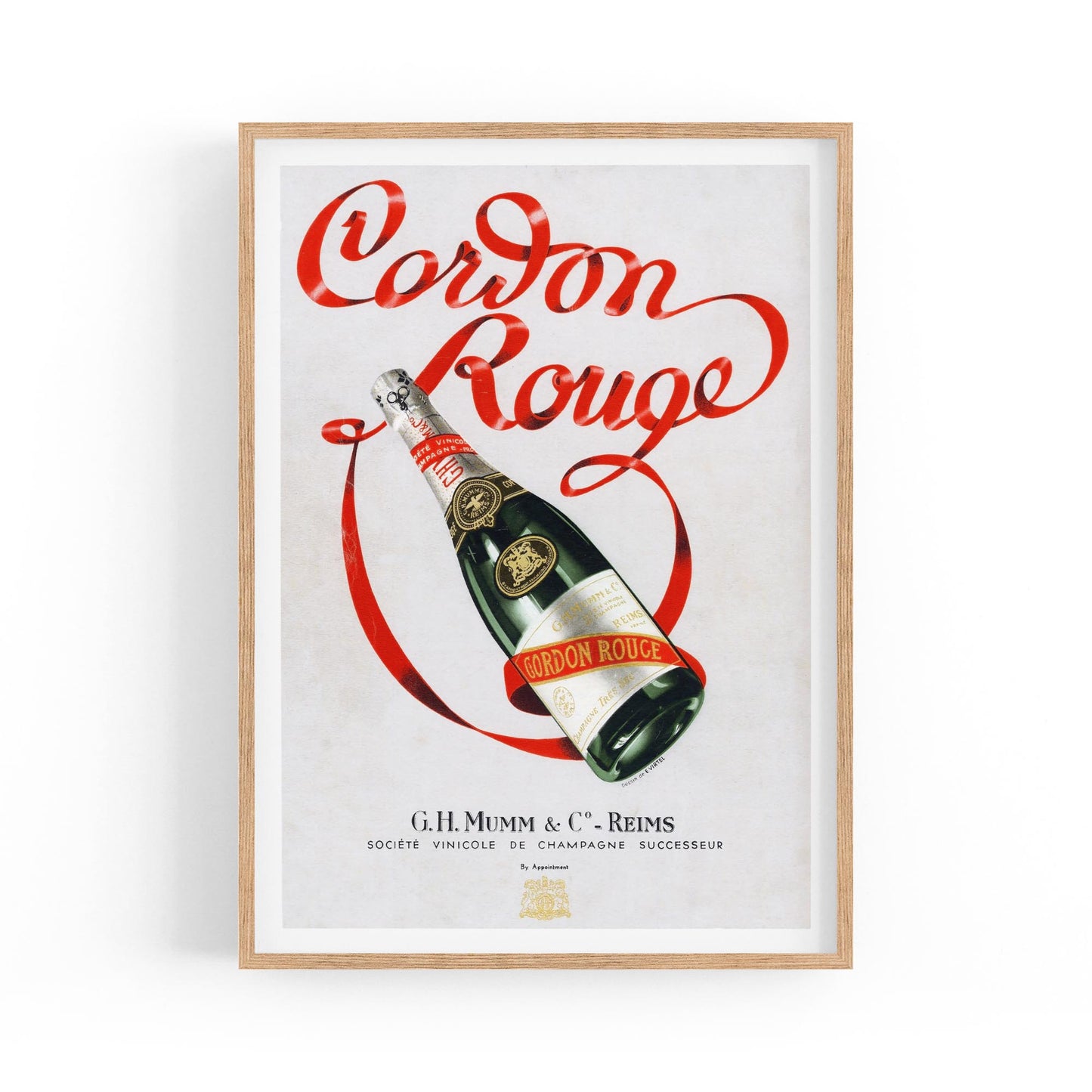 Cordon Rouge Champagne by Edmond Virtel | Framed Vintage Poster