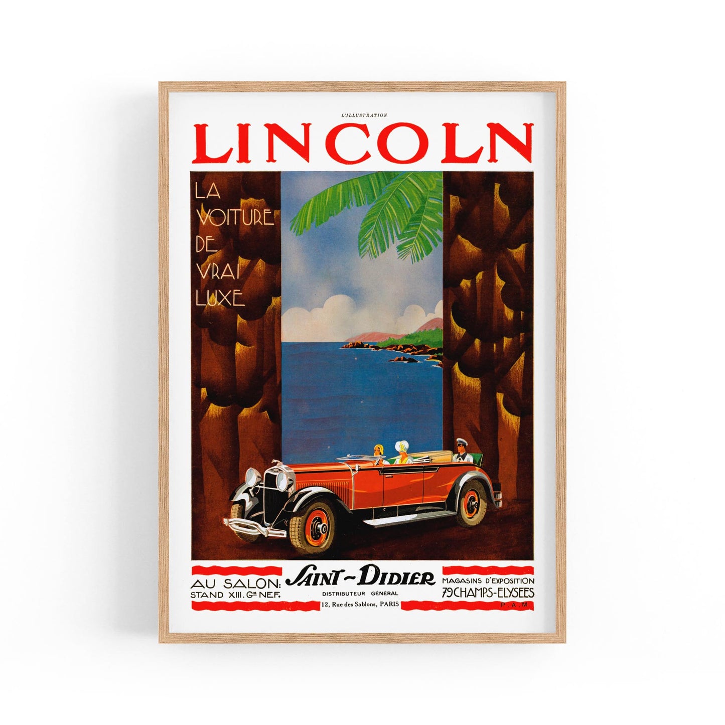 "Lincoln Saint Didier" French Car | Framed Vintage Poster