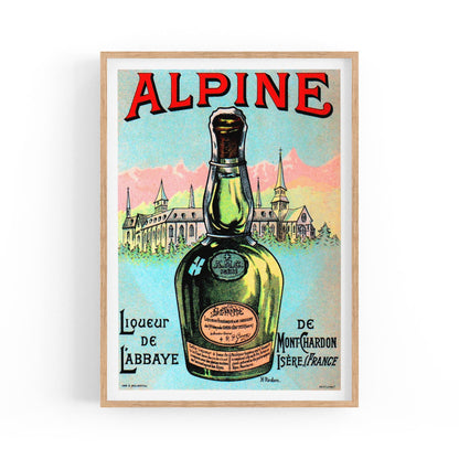 Alpine Liqueur de l'Abbaye de Mont-Chardon by H. Rodon | Framed Vintage Poster