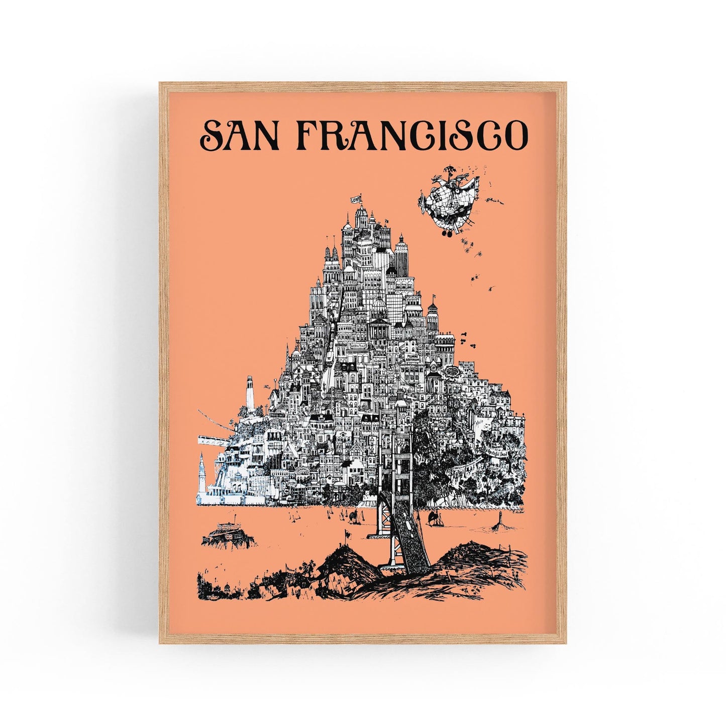 San Francisco, USA by David Schiller | Framed Vintage Travel Poster