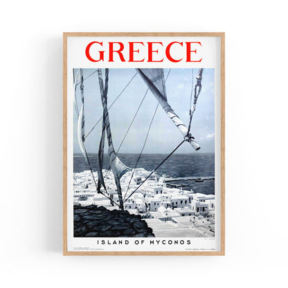 Island of Myconos, Greece | Framed Vintage Travel Poster