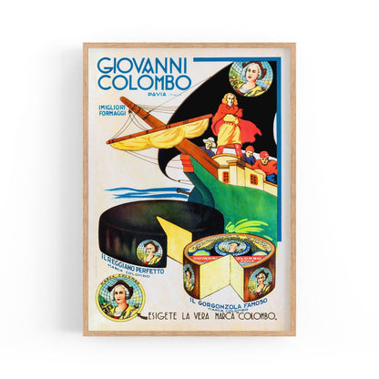 Giovanni Columbo Italian Cheese | Framed Vintage Poster