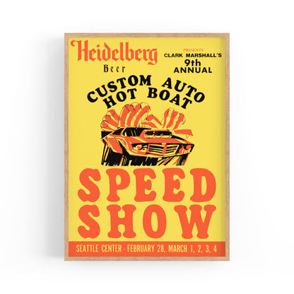1973 Car "Speed Show" Seattle | Framed Vintage Poster