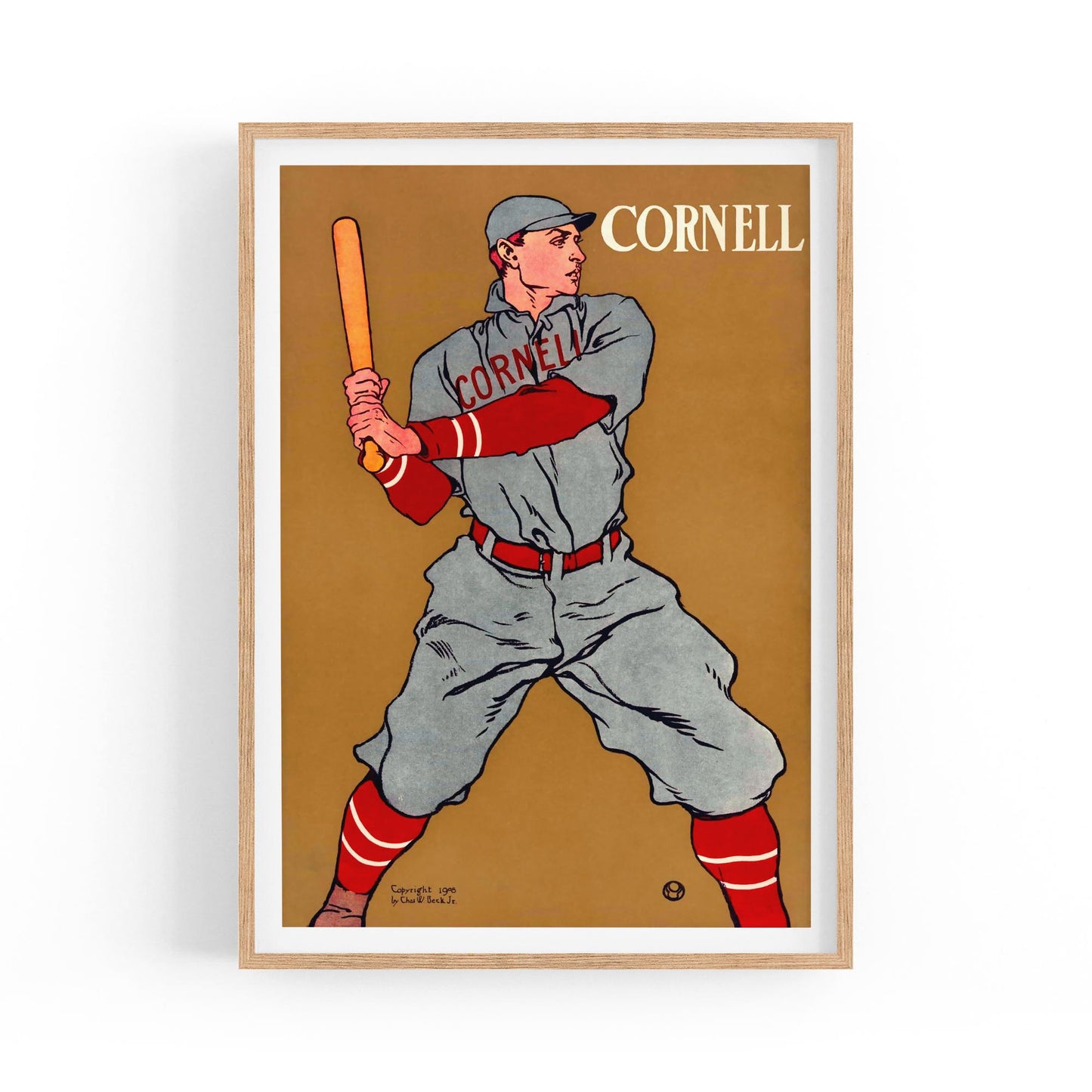 Cornell College Baseball Sports | Framed Vintage Poster