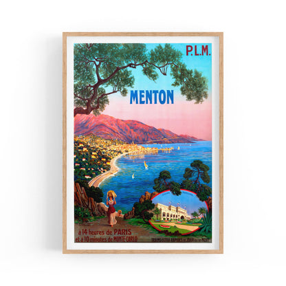 Menton, France "A Sunlit Jewel of the French Riviera" | Framed Vintage Travel Poster