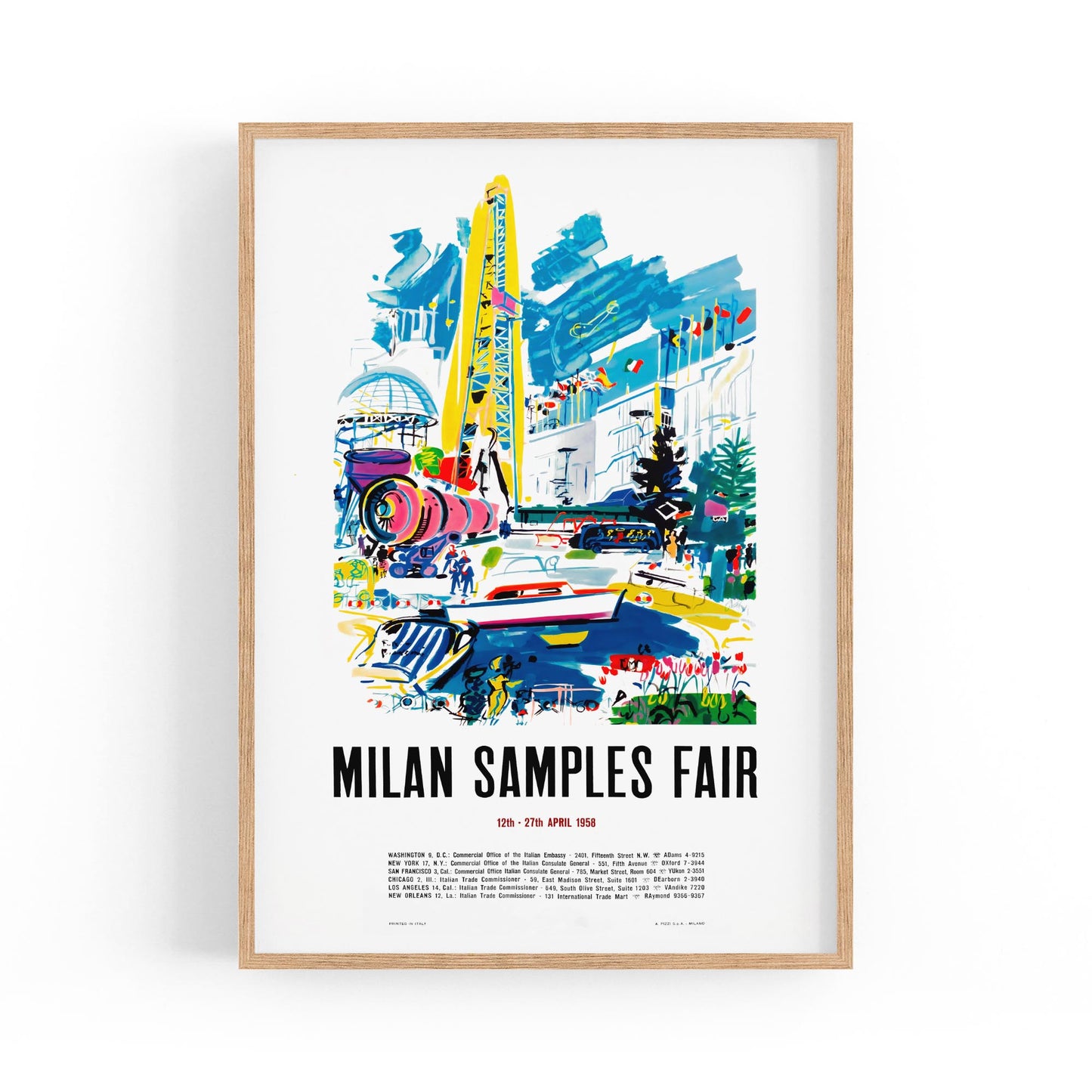 Milan, Italy "Milan Sample Fair" | Framed Vintage Travel Poster