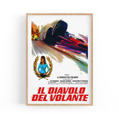 Motorsport "Il Diavolo Del Volante" Italian Movie | Framed Vintage Poster