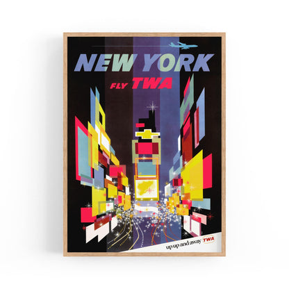 New York Fly TWA, United States of America | Framed Vintage Travel Poster