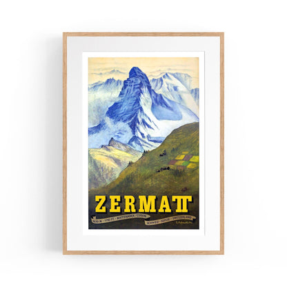 Zermatt, Switzerland by Emil Aufdenblatten | Framed Vintage Travel Poster