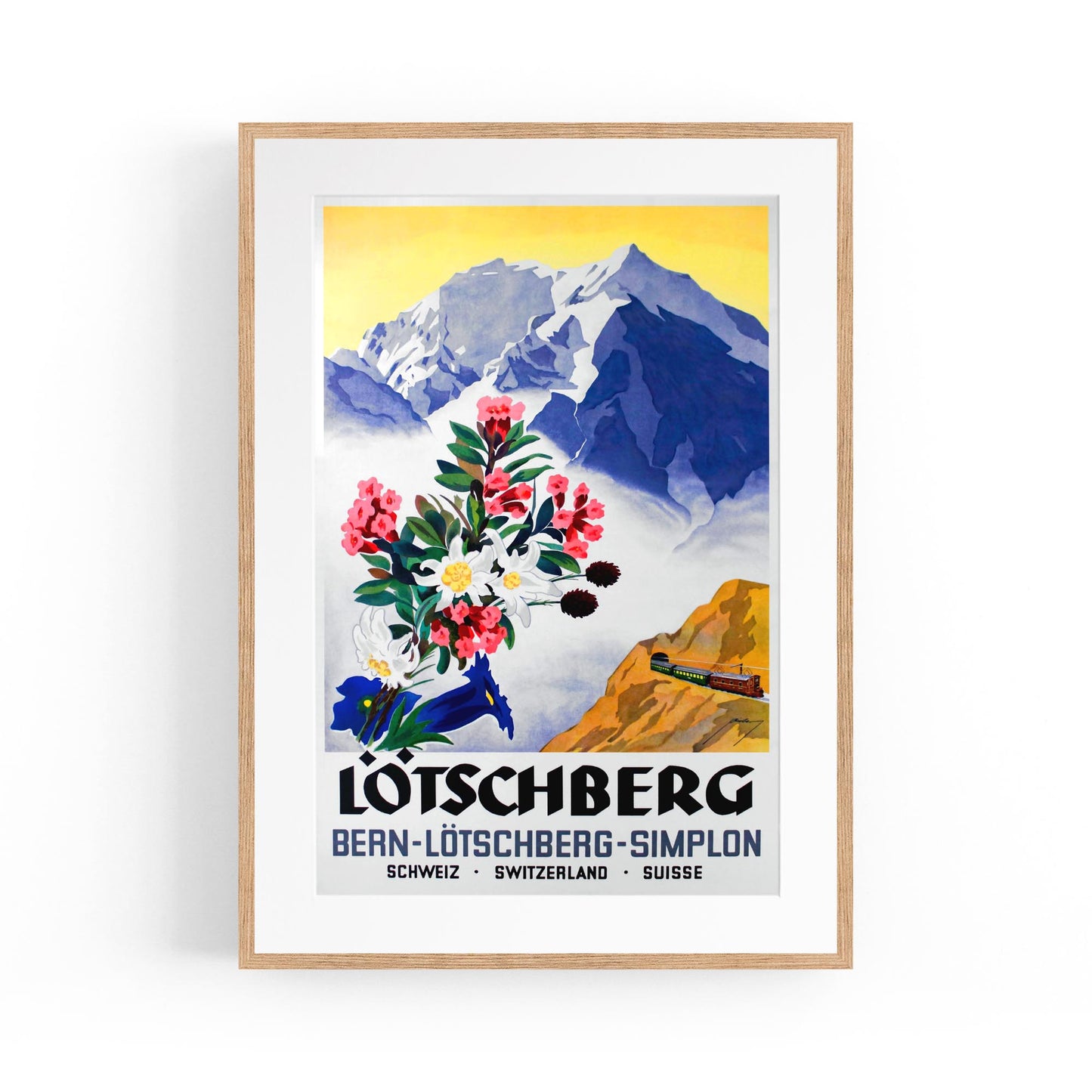 Lotschberg, Switzerland by Armin Bieber | Framed Vintage Travel Poster
