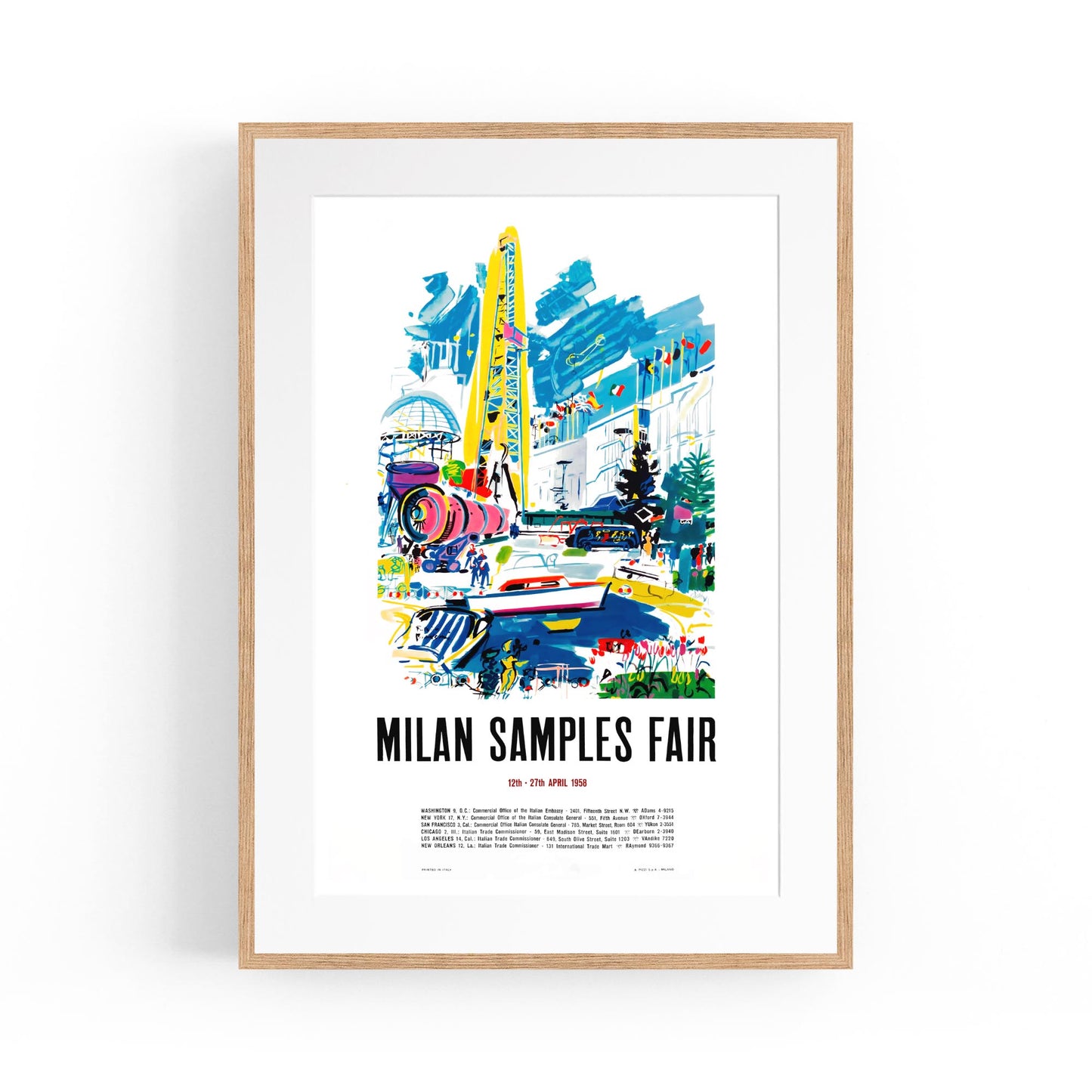 Milan, Italy "Milan Sample Fair" | Framed Vintage Travel Poster