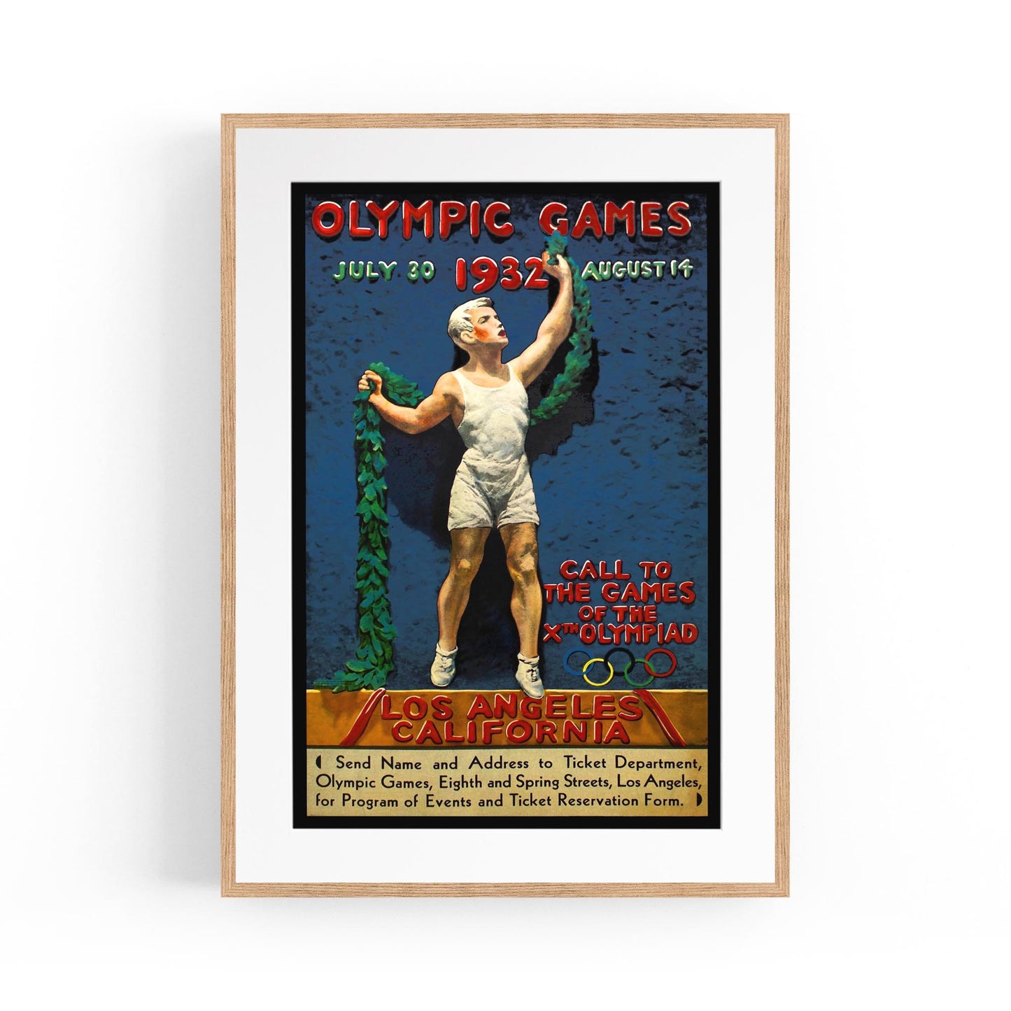 Los Angeles Olympics by Julio Kilenyi | Framed Vintage Travel Poster