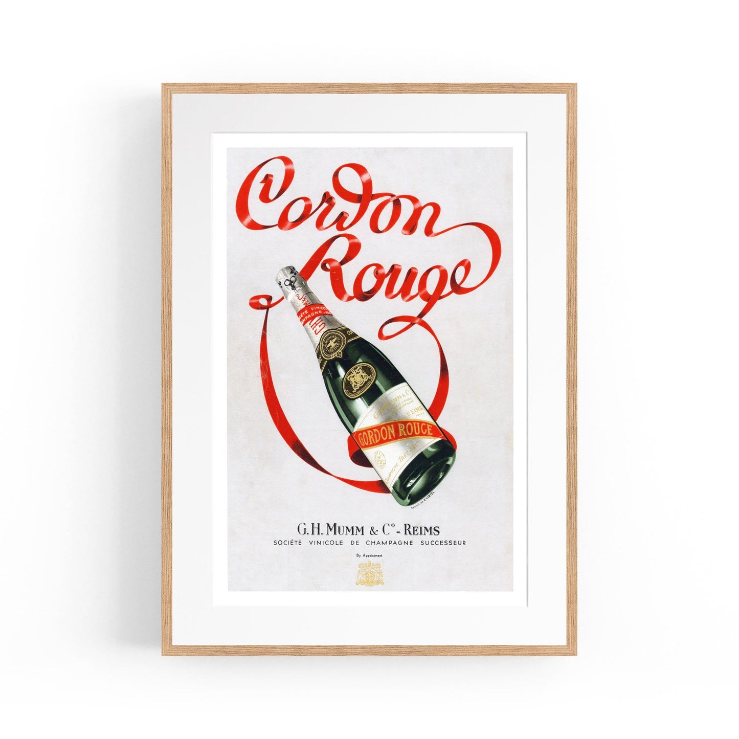 Cordon Rouge Champagne by Edmond Virtel | Framed Vintage Poster