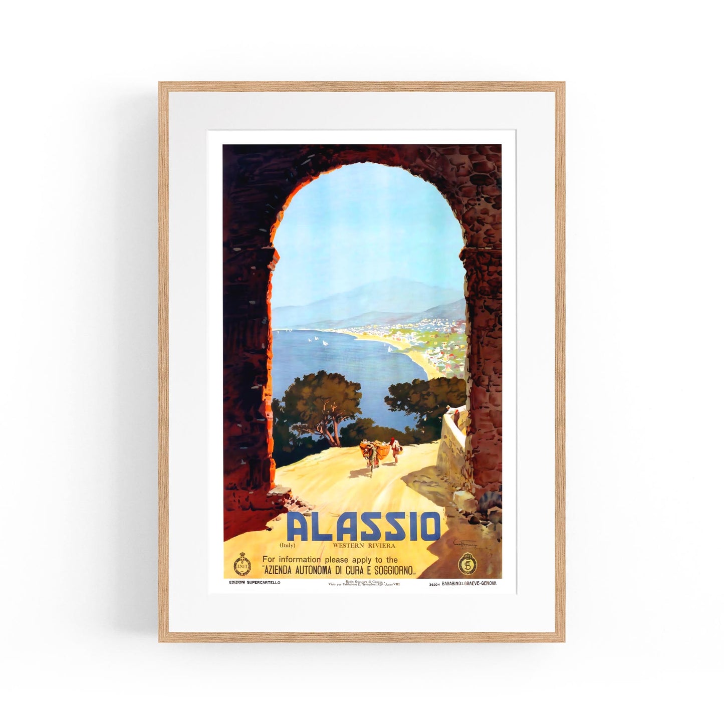 Alassio, Italy | Framed Vintage Travel Poster