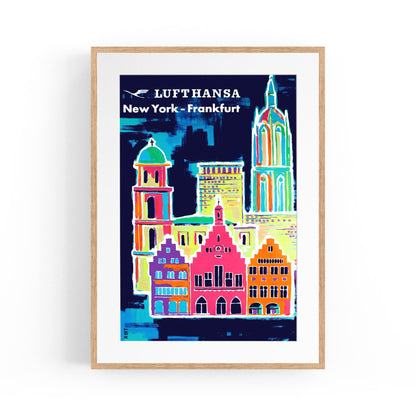 Frankfurt, Germany "Lufthansa" by Hans Rott | Framed Vintage Travel Poster