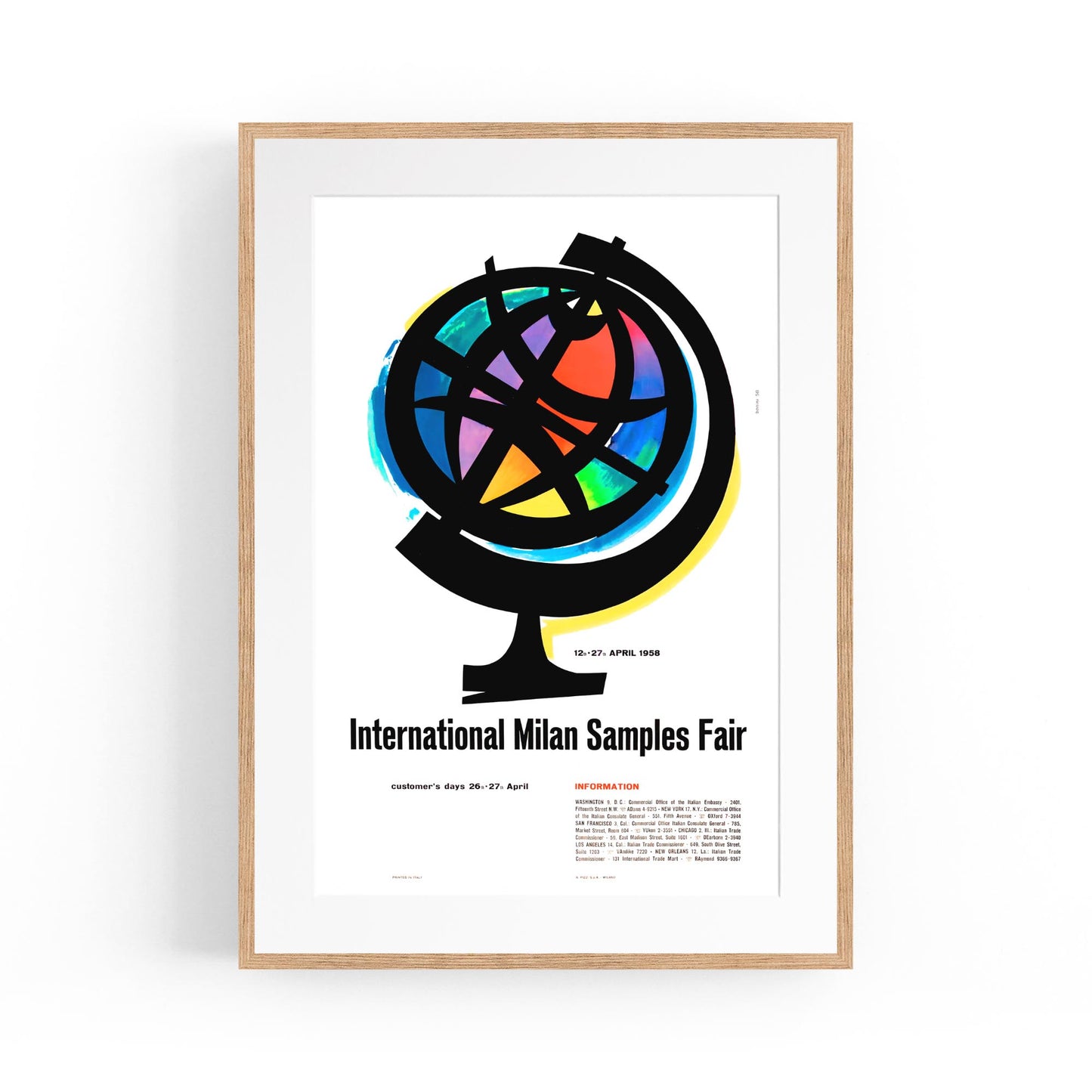 Milan, Italy "Milan International Sample Fair" | Framed Vintage Travel Poster