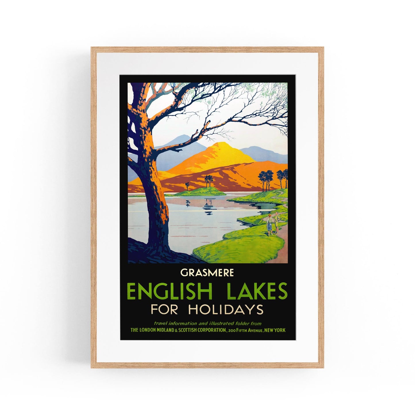 The Lake District, England "Grasmere for Holidays" | Framed Vintage Travel Poster