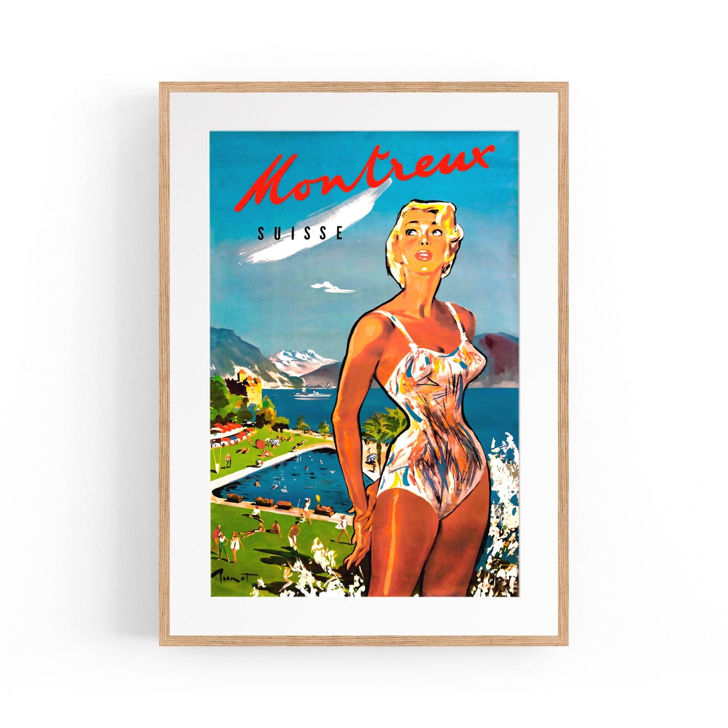 Montreux, Switzerland | Framed Vintage Travel Poster