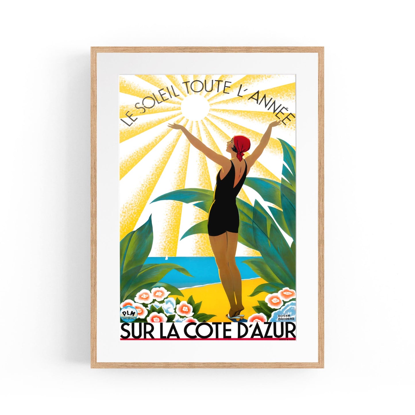 Cote d'Azur, France - "Le Soleil Toute L'Annee" by Roger Broders | Framed Vintage Travel Poster