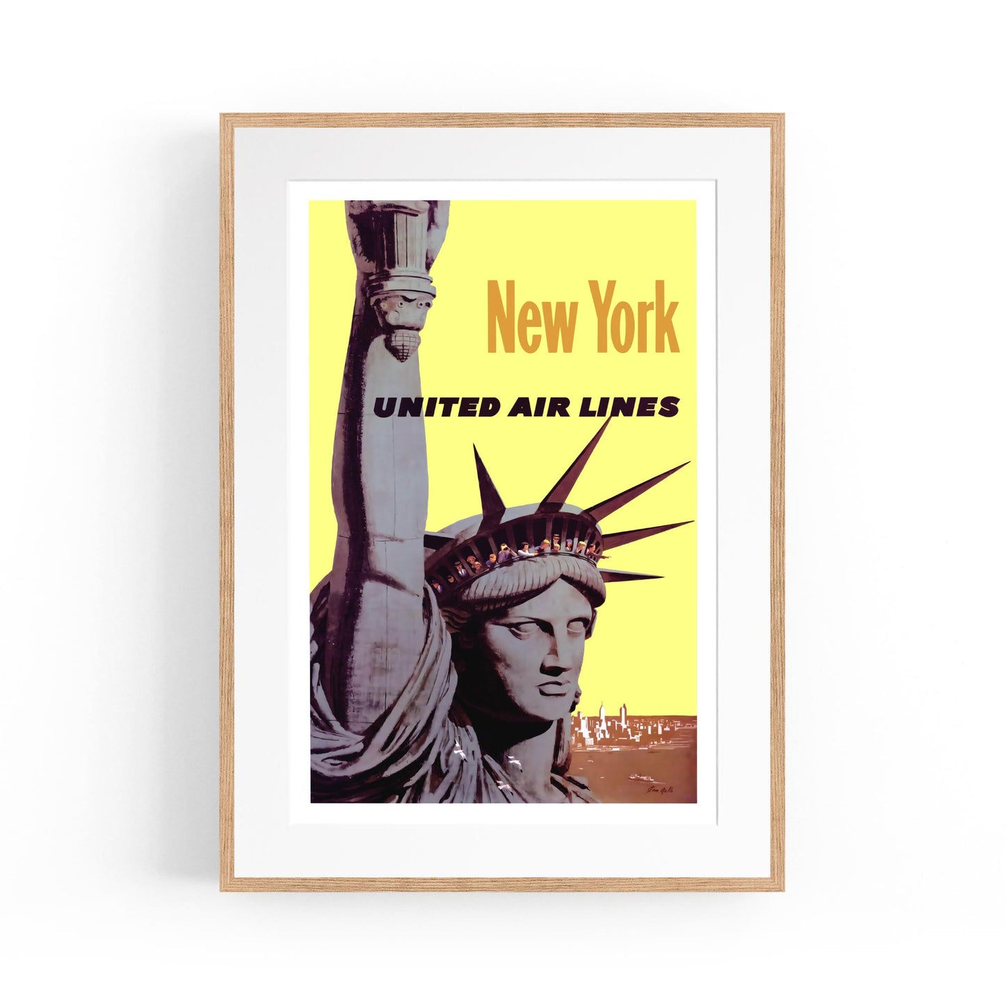 New York United Air Lines, United States of America | Framed Vintage Travel Poster