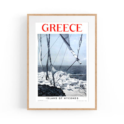 Island of Myconos, Greece | Framed Vintage Travel Poster