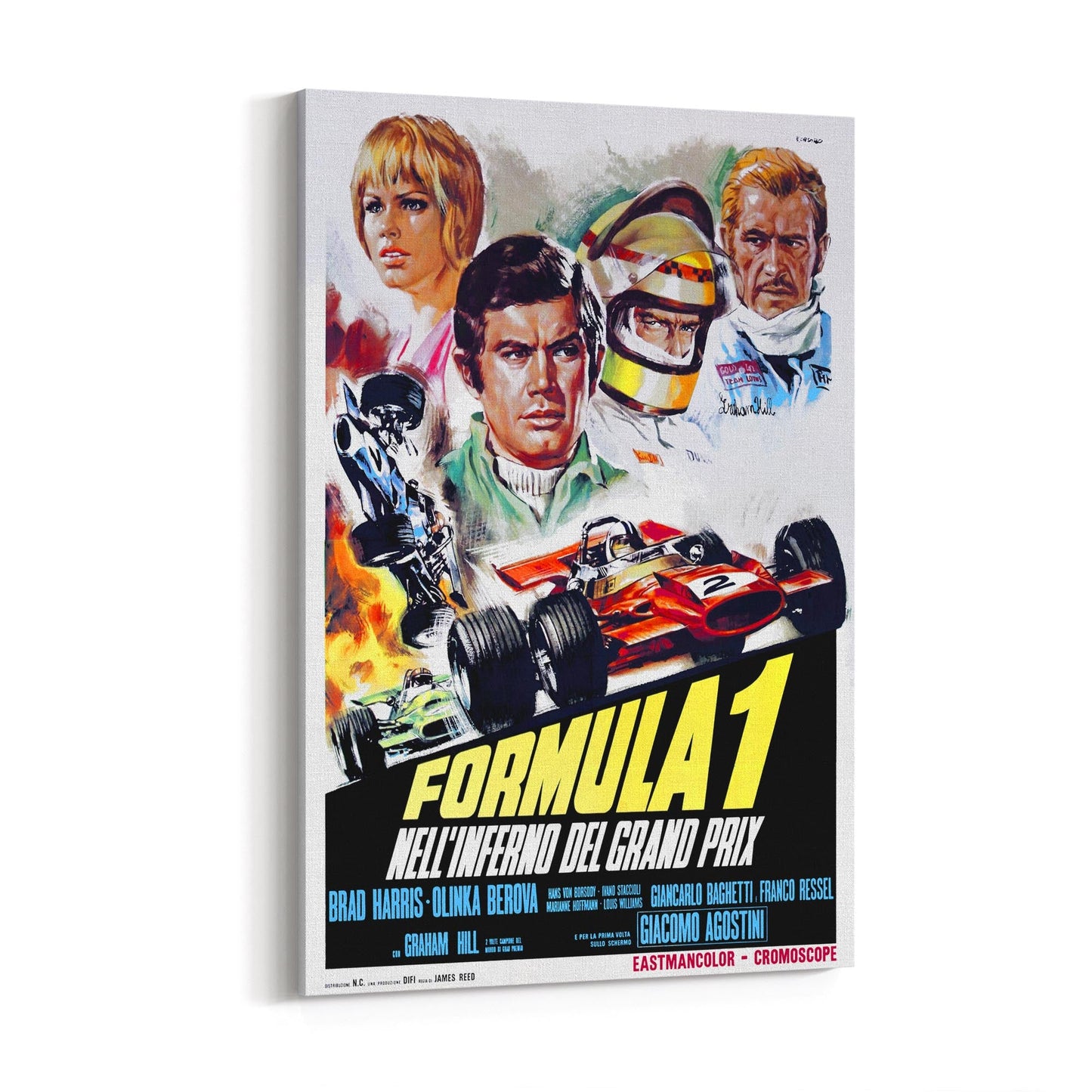 "Formula 1" Italian Motorsport Movie (Original Design) | Framed Canvas Vintage Design