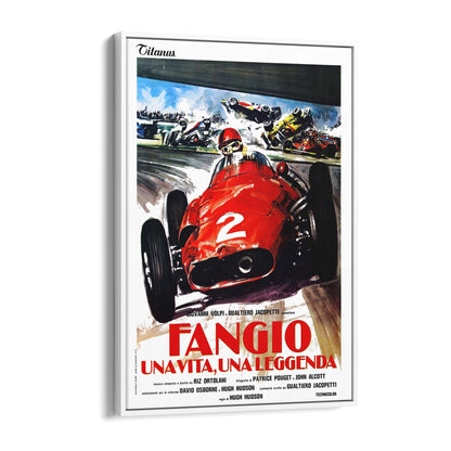 "Fangio" Movie Italian Motorsport | Framed Canvas Vintage Design
