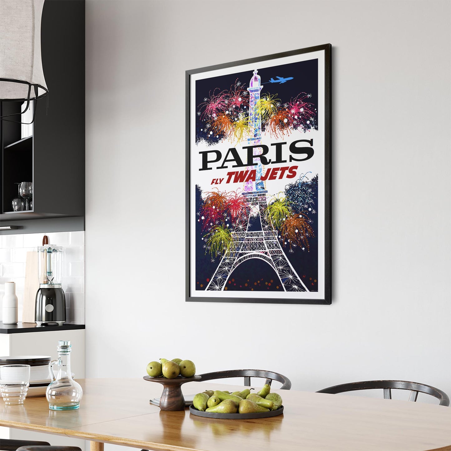 Paris, France "Fly TWA Jets to the City of Lights" | Framed Vintage Travel Poster
