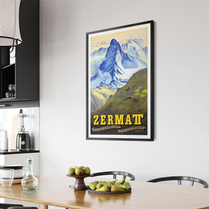 Zermatt, Switzerland by Emil Aufdenblatten | Framed Vintage Travel Poster