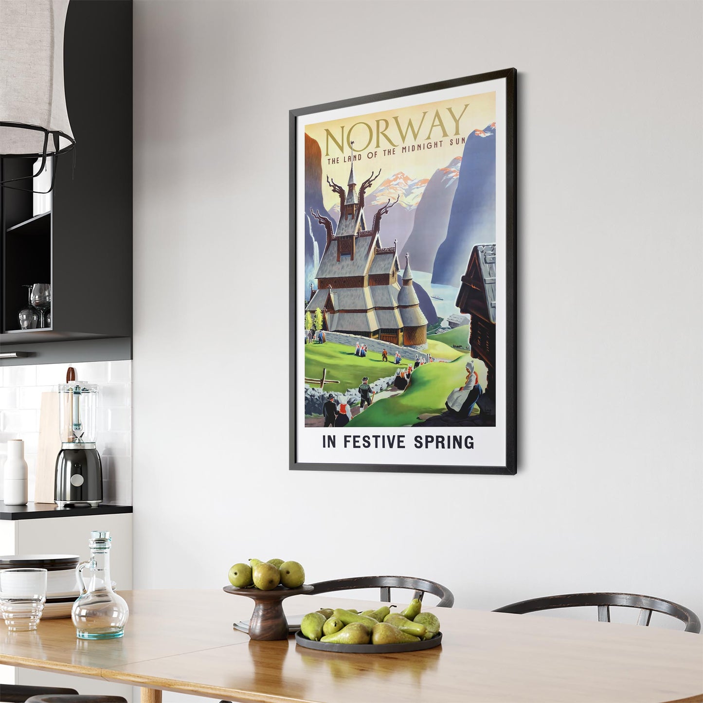 Norway "The Land of the Midnight Sun in Festive Spring" | Framed Vintage Travel Poster