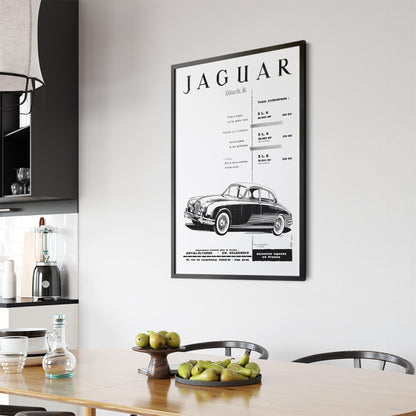 "Jaguar Mark 2" French Car | Framed Vintage Poster