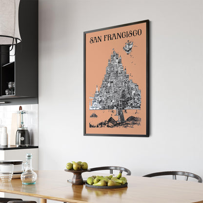 San Francisco, USA by David Schiller | Framed Vintage Travel Poster