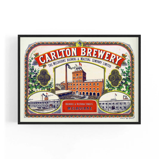 Carlton Brewery, Victoria Australia | Framed Vintage Alcohol Poster