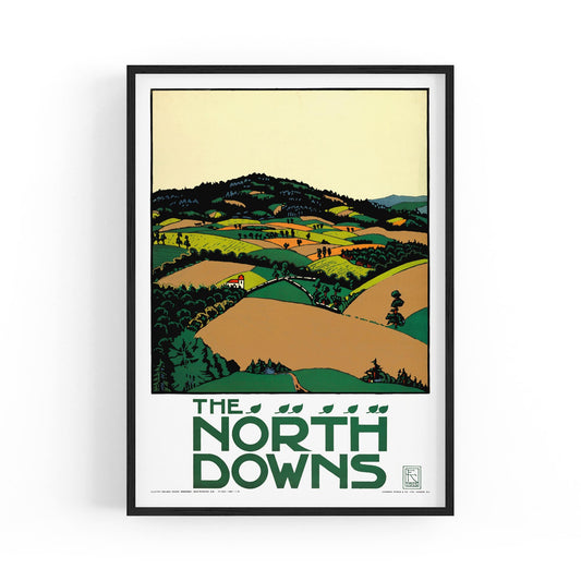 The North Downs Countryside, Britain | Framed Vintage Travel Poster