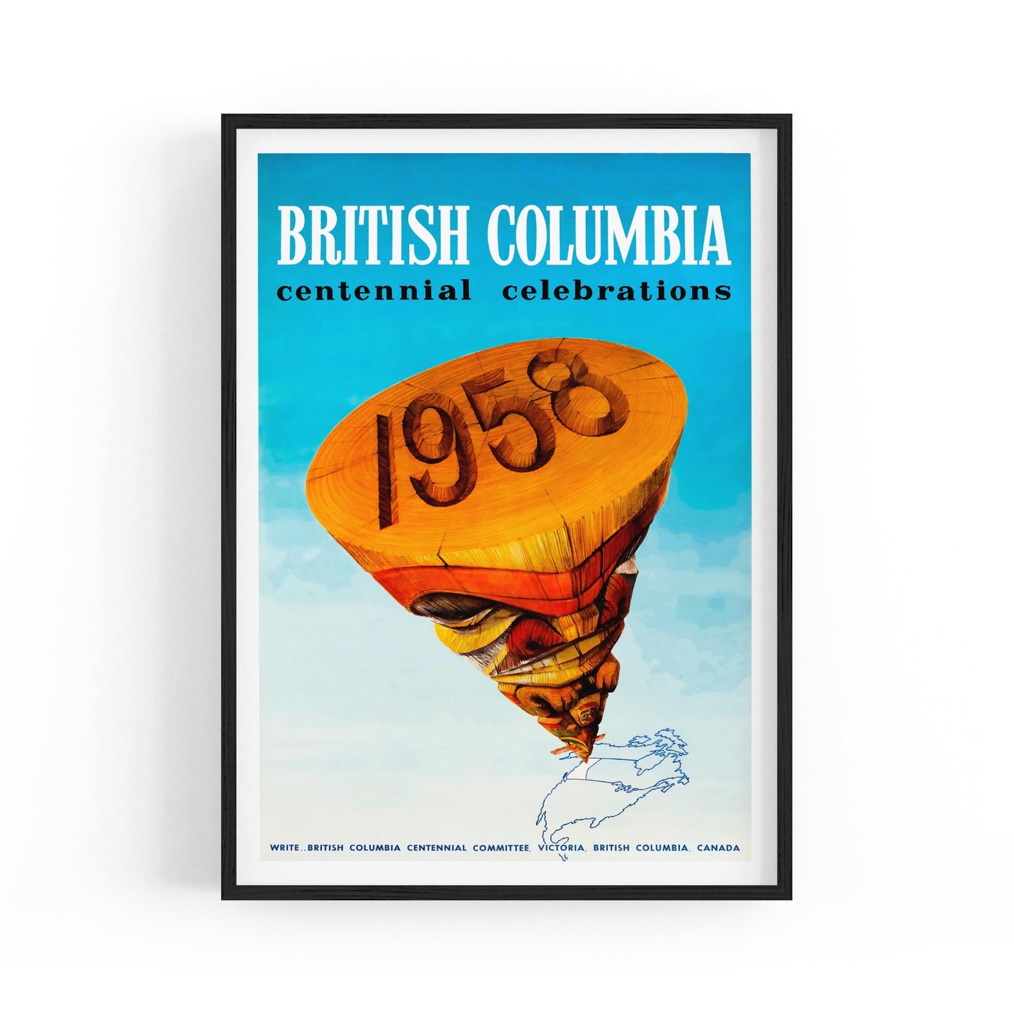 British Columbia, Canada Centennial Celebrations | Framed Vintage Travel Poster