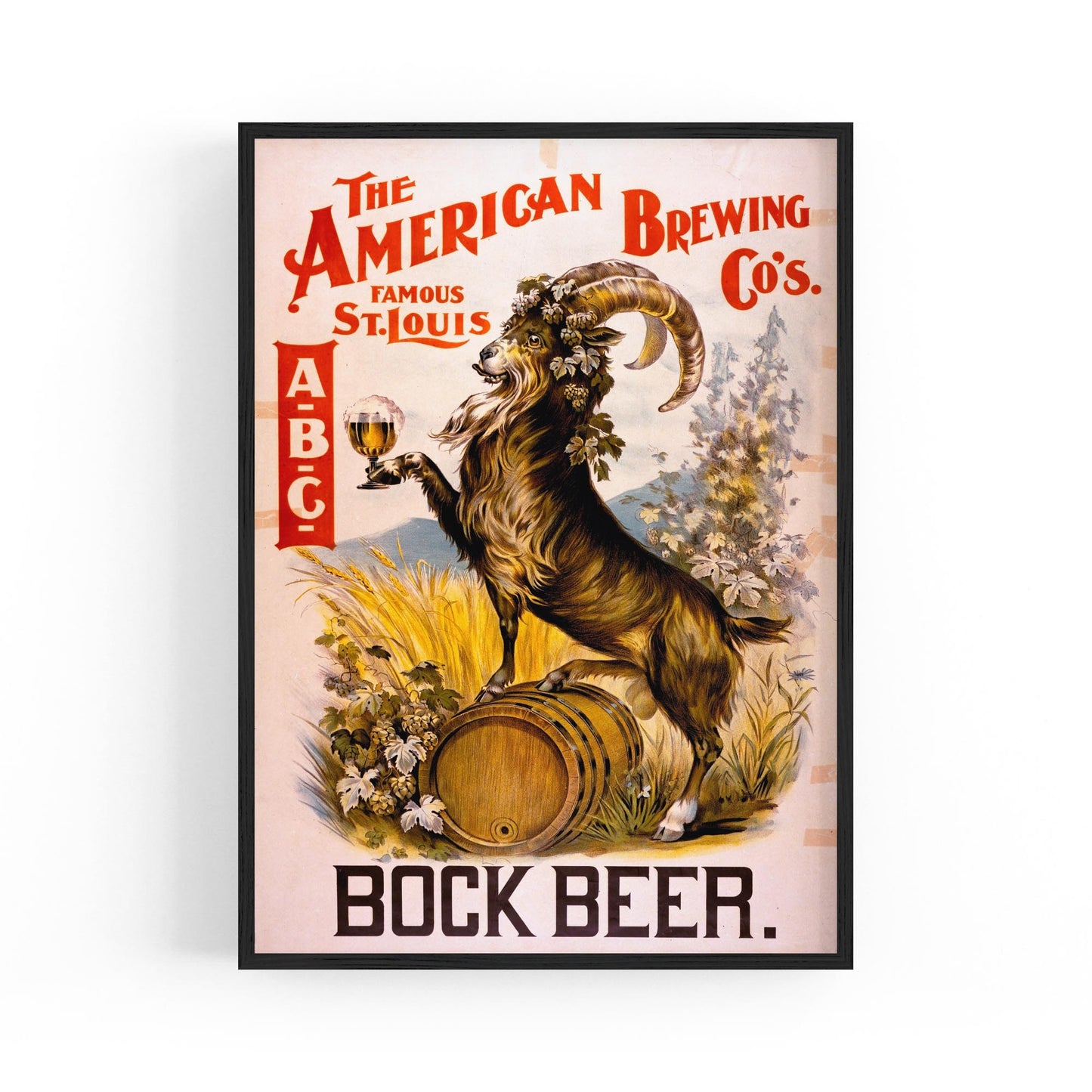 The American Brewing Co "Bock Beer" | Framed Vintage Poster