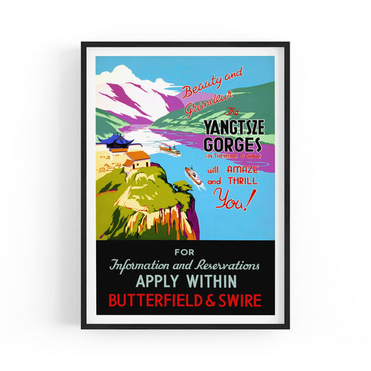 The Yangtze Gorges, China | Framed Vintage Travel Poster