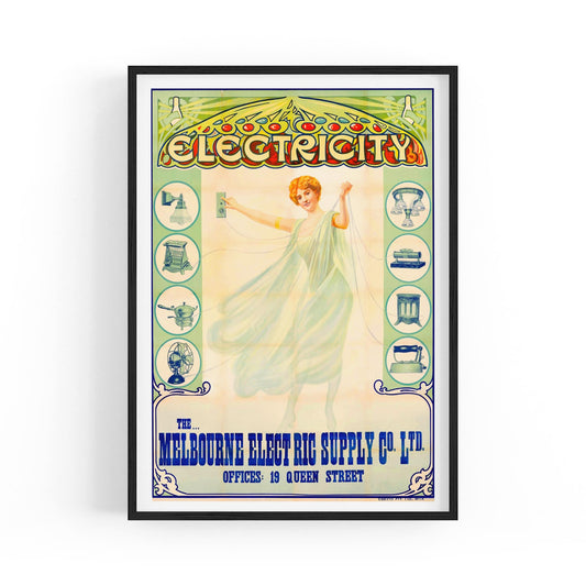 Melbourne Electric Supply Co, Australia | Framed Vintage Poster