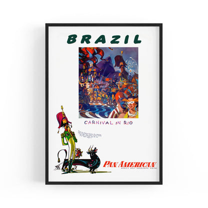 Brazil Carnival in Rio - Pan American | Framed Vintage Travel Poster