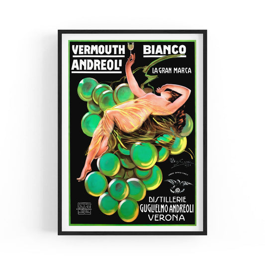 Vermouth Bianco Andreol by Attilio Bresciani | Framed Vintage Drink Poster