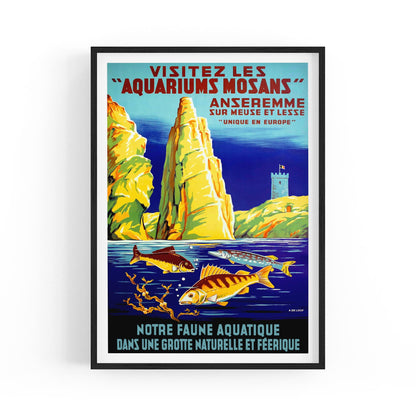 Belgium, Visitez Les Aquariums Mosans | Framed Vintage Travel Poster