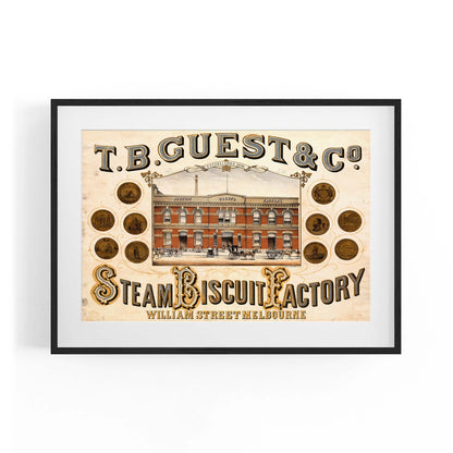 T.B. Guest Steam Biscuit Factory Melbourne Australia | Framed Vintage Poster