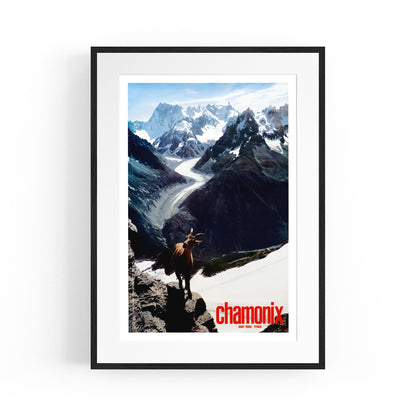 Chamonix, France - Majestic Mountain Range and Glacier | Framed Vintage Travel Poster