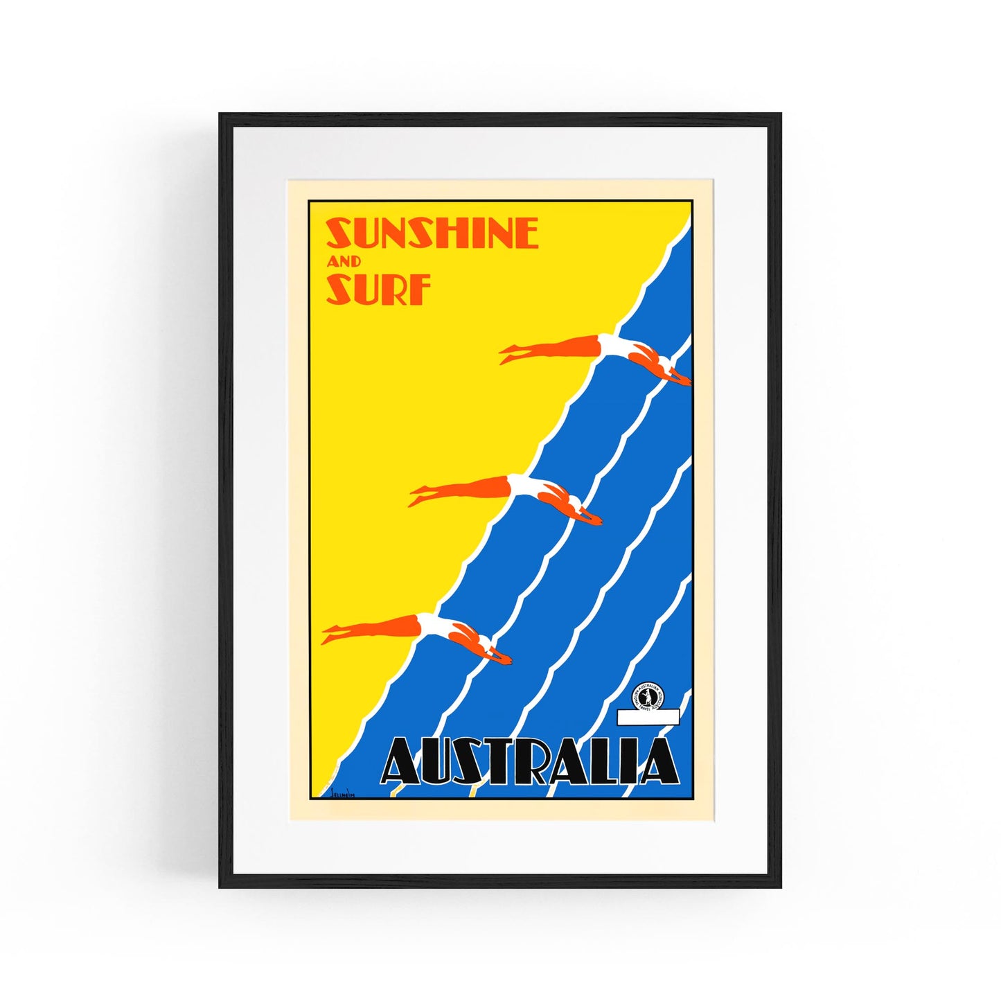 Sunshine and Surf Australia | Framed Vintage Travel Poster